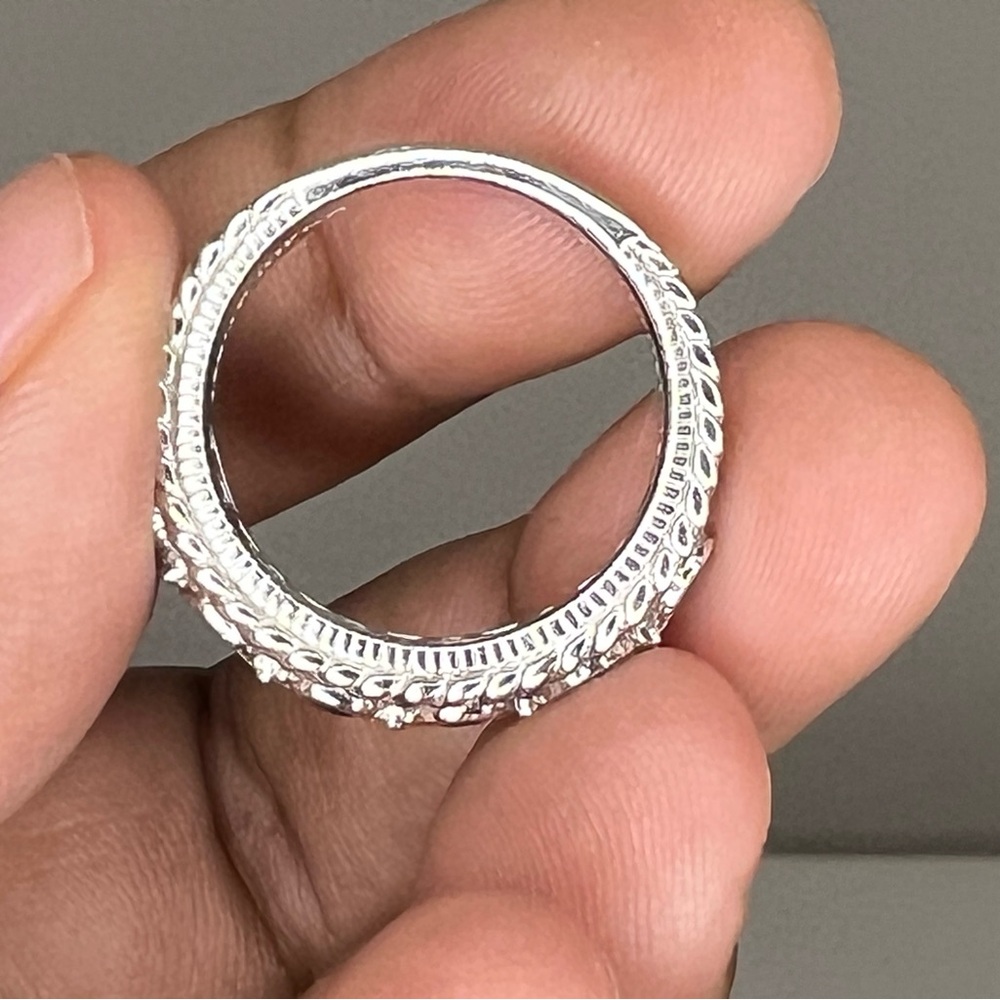 Rare Judith Ripka Silver Ring with Sapphires - Picture 5 of 9